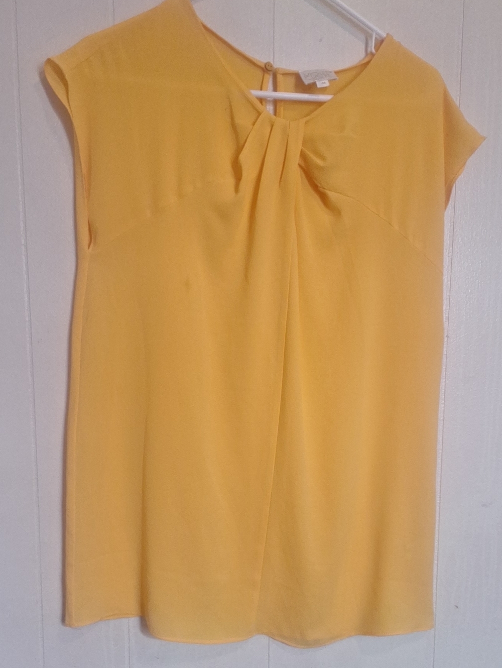 Violet & Claire Sunny Yellow Pleated Cap-Sleeve Tunic